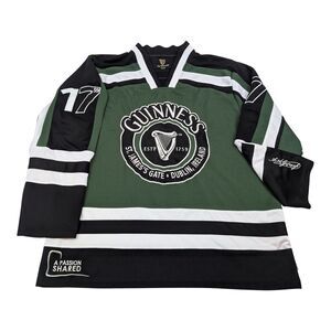 Guinness Green & White Harp Adult XL 1759 Hockey Jersey Official Licensed *READ
